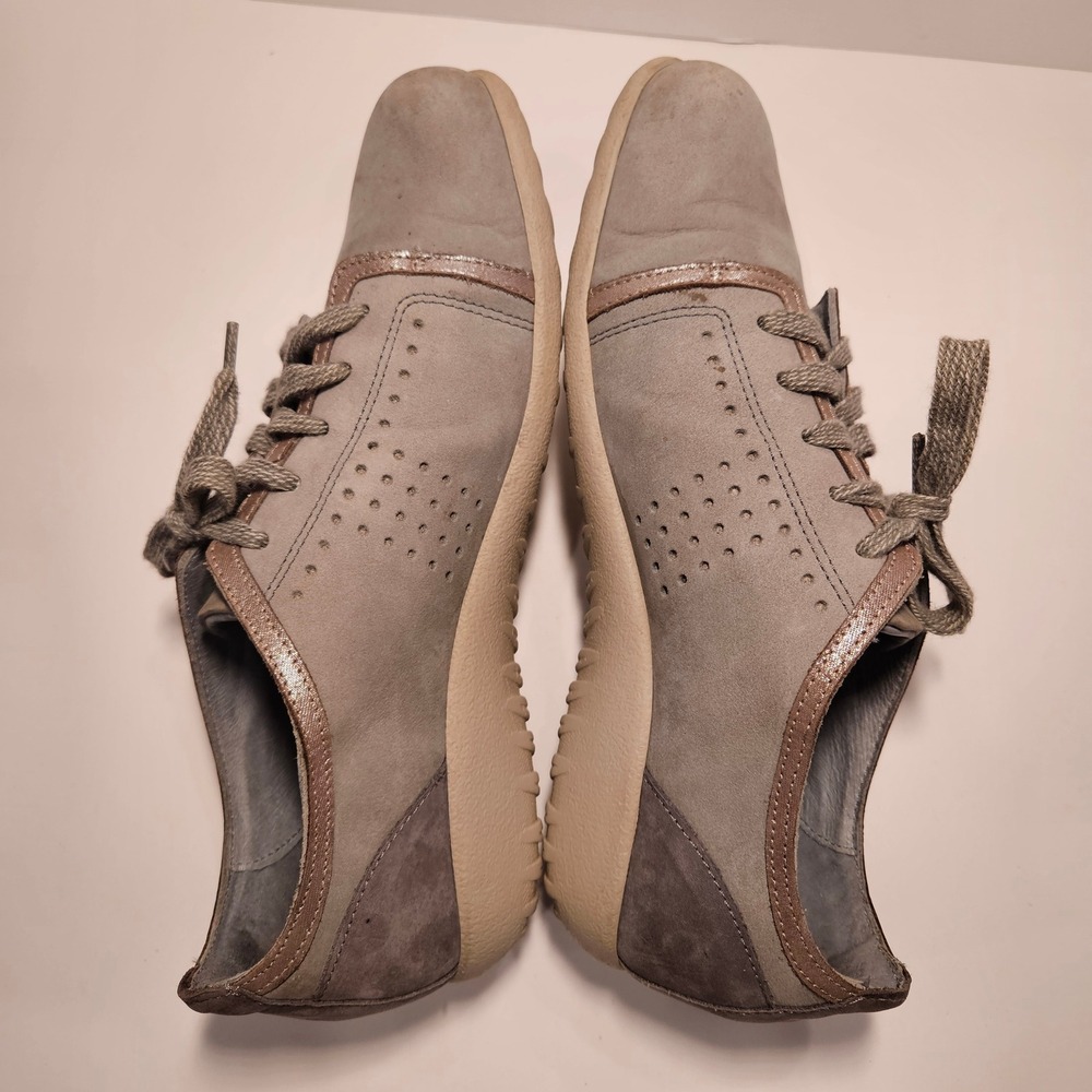 Naot Avena Grey Nubuck Leather Lace Up Walking Shoes Womens 39 Metallic Trim 8 - Picture 6 of 8